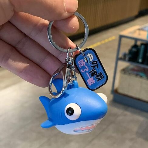 Pouoir Shark Keychain مرن ثلاثي الأبعاد على شكل قرش حلقة مفاتيح لطيفة للضغط على الاسترخاء سلسلة مفاتيح هدية in Kuwait