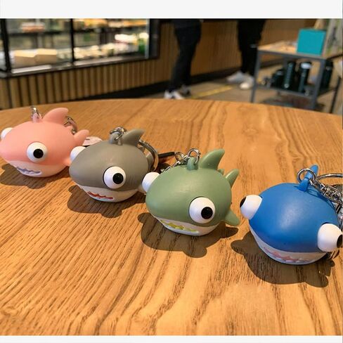 Pouoir Shark Keychain مرن ثلاثي الأبعاد على شكل قرش حلقة مفاتيح لطيفة للضغط على الاسترخاء سلسلة مفاتيح هدية in Kuwait