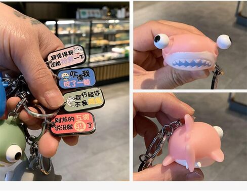 Pouoir Shark Keychain مرن ثلاثي الأبعاد على شكل قرش حلقة مفاتيح لطيفة للضغط على الاسترخاء سلسلة مفاتيح هدية in Kuwait