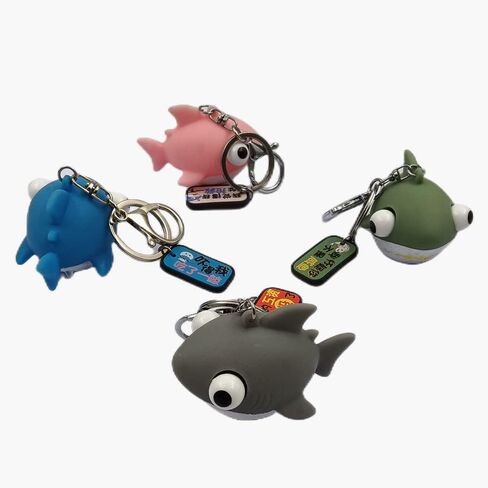 Pouoir Shark Keychain مرن ثلاثي الأبعاد على شكل قرش حلقة مفاتيح لطيفة للضغط على الاسترخاء سلسلة مفاتيح هدية in Kuwait
