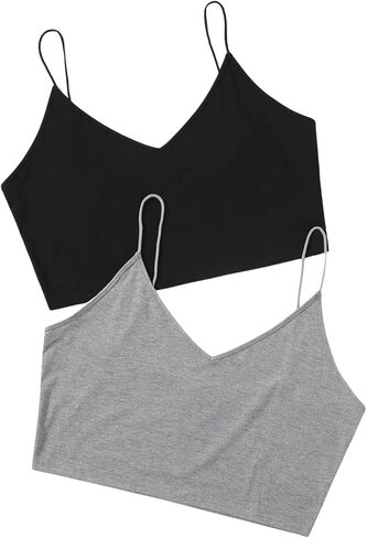 سترة علوية نسائية SweatyRocks بمقاس كبير وحزام سباغيتي ورقبة على شكل حرف V أساسية مكونة من قطعتين in Kuwait