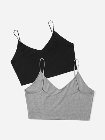 سترة علوية نسائية SweatyRocks بمقاس كبير وحزام سباغيتي ورقبة على شكل حرف V أساسية مكونة من قطعتين in Kuwait