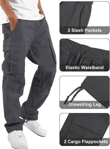 whox Mens Cargo Pants Casual Outdoor Hiking Pants for Men Athletic Joggers Sweatpants in Saudi Arabia