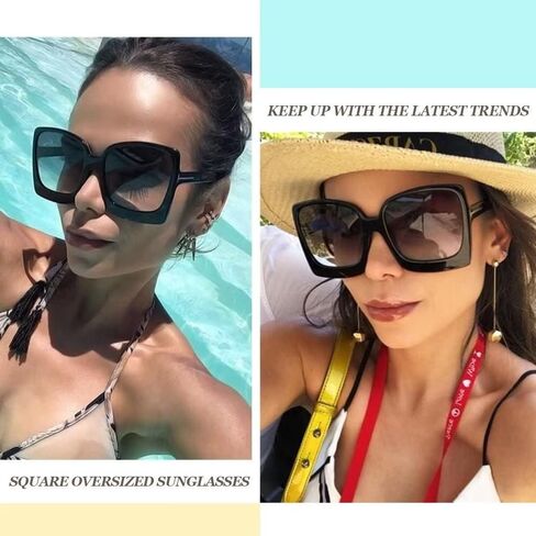 نظارات شمسية كبيرة الحجم من SINBRLAI للسيدات نظارات شمسية مربعة عصرية ونظارات شمسية كبيرة بتصميم الفهد in Kuwait