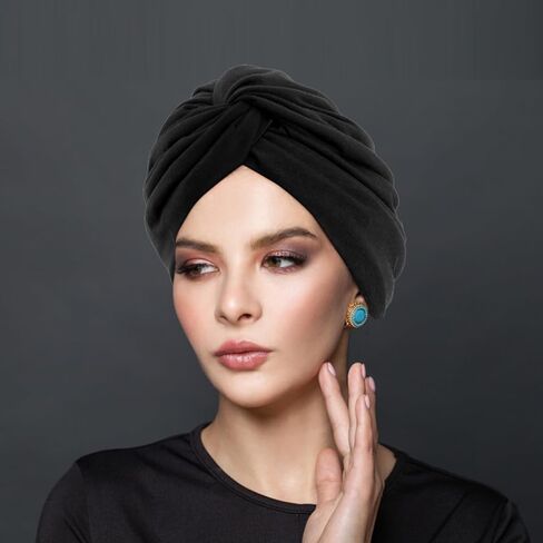 3 قطع من القطن للعلاج الكيميائي للسرطان، قبعة مرنة للنوم، قبعات عمامة للرأس، غطاء لتساقط الشعر للنساء، أغطية الرأس (رمادي + أحمر + أسود) in Kuwait