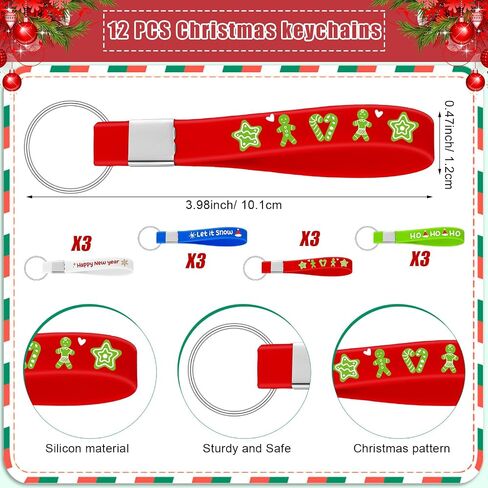 24 Pcs 12 Sets Christmas Makeup Bags and 12 Pcs Christmas Keychains Set Snowman Canvas Gift Makeup Bags for Women Christmas Portable Pouch Christmas Keychain for Xmas Party Gift in Saudi Arabia