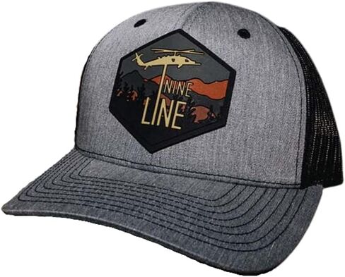 قبعة Nine Line Drop Mountains Snapback - تصميم كلاسيكي - علم أمريكي مطرز - رقعة PVC - نسيج قطني طويل in Kuwait