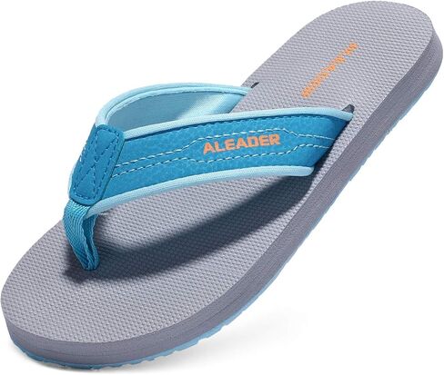 ALEADER Kids صنادل فليب فلوب صنادل ثونغ خفيفة الوزن للشاطئ/حمام السباحة للشباب (طفل صغير/طفل كبير) in Kuwait