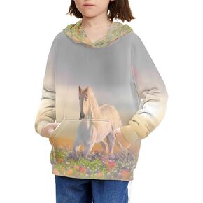 DDFS Kids Hoodies for Boys Girls 6-16 Hooded Sweatshirt with Pocket Sweater Long Sleeve