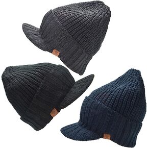 قبعة صغيرة للشتاء للرجال من Lomodo 3 قطع قبعة صغيرة دافئة سميكة قبعة مع قناع للتزلج والجري وركوب الخيل, اسود رمادي كحلي, One Size in Kuwait