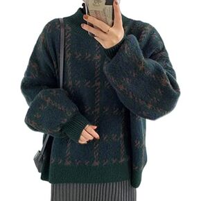 Grunge Clothes Grandpa Sweaters Vintage Aesthetic Baggy Dark Academia Clothing Plaid Striped Preppy Pullovers 2023