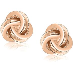 Gold Plated Sterling Silver Studs Love Knot Earrings For Women | Hypoallergenic & Nickle Free Jewelry for Sensitive Ears