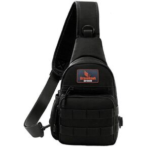 BraveHawk OUTDOORS Sling Chest Bag, 900D Nylon Tactical MOLLE Compact Crossbody Hiking Cycling Pack