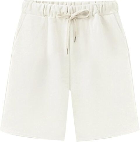 شورت برمودا نسائي شورت صيفي للنساء برباط طويل شورت عالي الخصر كاجوال شورت قطني رياضي in Kuwait