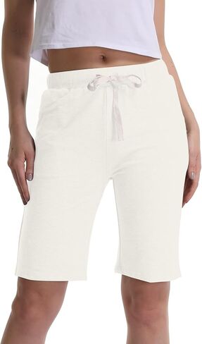 شورت برمودا نسائي شورت صيفي للنساء برباط طويل شورت عالي الخصر كاجوال شورت قطني رياضي in Kuwait