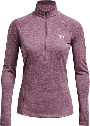 Under Armour Women's Standard Tech Twist ½ Zip Long-Sleeve Pullover, (500) Misty Purple/Fresh Orchid/Metallic Silver, Medium in Saudi Arabia
