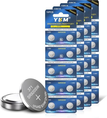 YKM 10 Pack SR920SW 371 Watch Batteries 1.55V Silver Oxide Button Cells in Kuwait
