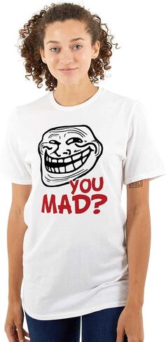 Brisco Brands Troll Face You Mad Trollface Meme Graphic T Shirt Men or Women in Saudi Arabia