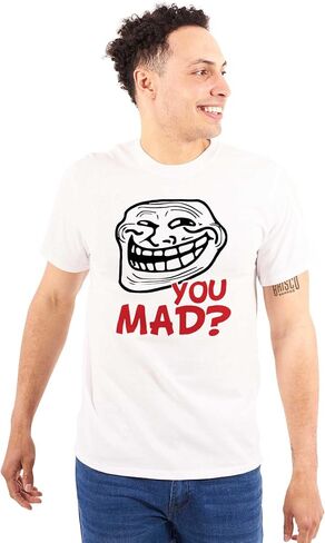 Brisco Brands Troll Face You Mad Trollface Meme Graphic T Shirt Men or Women in Saudi Arabia