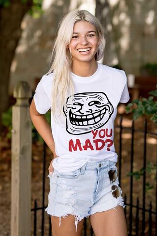 Brisco Brands Troll Face You Mad Trollface Meme Graphic T Shirt Men or Women in Saudi Arabia