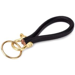 1 Pack Upscale PU-Leather Keychain Elegant Handmade Car Key Chain with Brass Horseshoe Buckle D Ring and Key Ring Handmade Key Chain Strap to Organize Keys Black Strap in Saudi Arabia