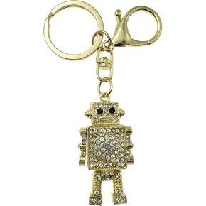 Evenchae Articulated Robot Keychain - Rhinestones, Filigree Back, Drawstring Gift Bag - 4.75" Long - Arms & Legs Move in Kuwait