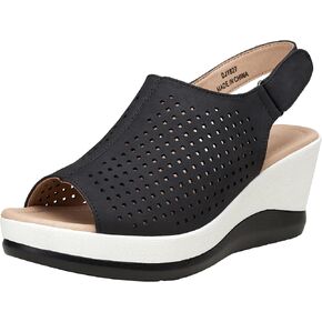 Jeossy Women's Platform Wedge Sandals Slip On 825 Peep Toe High Heel Sandals in Kuwait