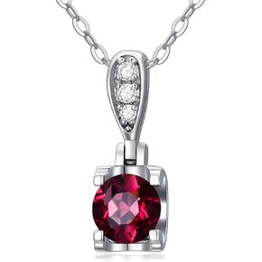 MRENITE الصلبة 14K الذهب الطبيعي جولة روبي/مويسانيتي/أوبال/الأزرق توباز قلادة قلادة الذهب الحقيقي الأحجار الكريمة والمجوهرات هدية للأم النساء in Kuwait