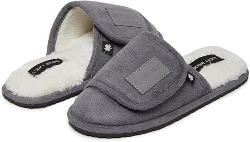Lucky Brand Boys Slippers - Fuzzy Non Slip Memory Foam House Slippers for Kids - Plush Soft Rubber Sole Bedroom Shoes in Kuwait