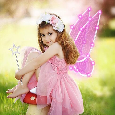 U-Goforst Light Up Fairy Costume Wings for Women Girls Adult, LED Butterfly Wings Wand Halloween Cosplay Dress Up in Kuwait
