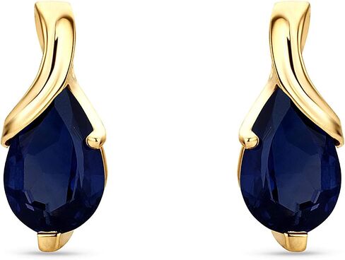 أقراط متدلية من Orovi للنساء - أقراط من الذهب الأبيض عيار 14 قيراط / أقراط من الذهب الأصفر للنساء مع الزمرد / الجمشت / الياقوت / التوباز / الياقوت - مجموعة أقراط نسائية متدلية أنيقة على شكل قطرة - مجوهرات للنساء in Kuwait