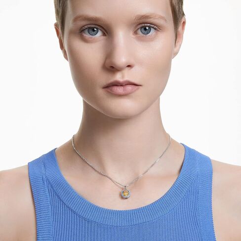 Swarovski Chroma Necklace, Earring, and Bracelet Crystal Jewelry Collection, Rhodium Finish, Gold Tone Finish Pink Crystal, Clear Crystals in Saudi Arabia