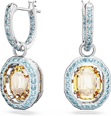 Swarovski Chroma Necklace, Earring, and Bracelet Crystal Jewelry Collection, Rhodium Finish, Gold Tone Finish Pink Crystal, Clear Crystals in Saudi Arabia