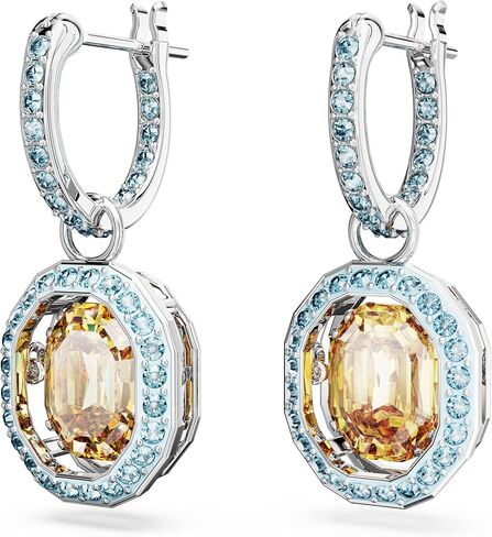 Swarovski Chroma Necklace, Earring, and Bracelet Crystal Jewelry Collection, Rhodium Finish, Gold Tone Finish Pink Crystal, Clear Crystals in Saudi Arabia