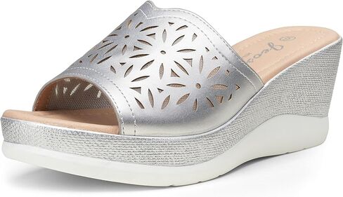 Jeossy Women's Platform Wedge Sandals Slip On 825 Peep Toe High Heel Sandals in Saudi Arabia