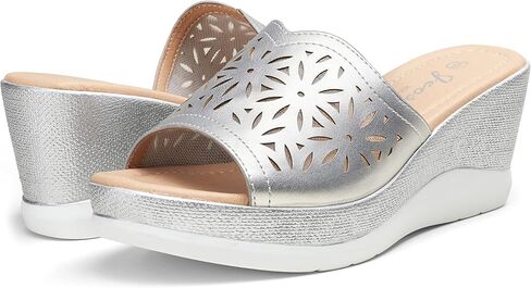 Jeossy Women's Platform Wedge Sandals Slip On 825 Peep Toe High Heel Sandals in Saudi Arabia
