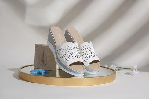 Jeossy Women's Platform Wedge Sandals Slip On 825 Peep Toe High Heel Sandals in Saudi Arabia