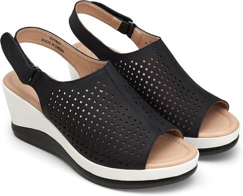 Jeossy Women's Platform Wedge Sandals Slip On 825 Peep Toe High Heel Sandals in Kuwait