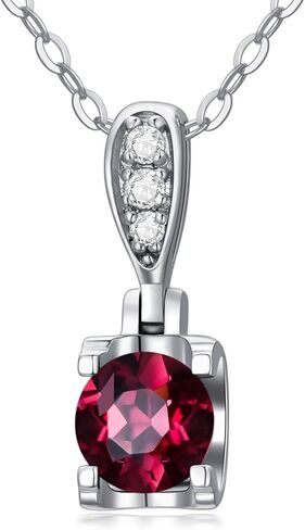 MRENITE الصلبة 14K الذهب الطبيعي جولة روبي/مويسانيتي/أوبال/الأزرق توباز قلادة قلادة الذهب الحقيقي الأحجار الكريمة والمجوهرات هدية للأم النساء in Kuwait