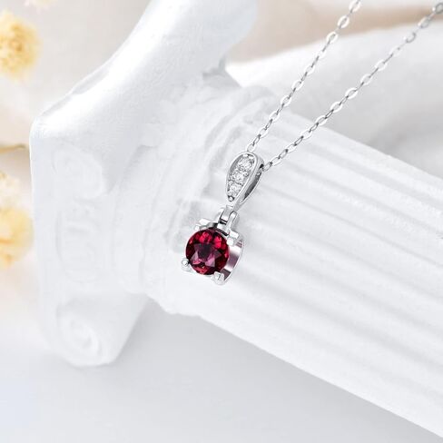 MRENITE الصلبة 14K الذهب الطبيعي جولة روبي/مويسانيتي/أوبال/الأزرق توباز قلادة قلادة الذهب الحقيقي الأحجار الكريمة والمجوهرات هدية للأم النساء in Kuwait