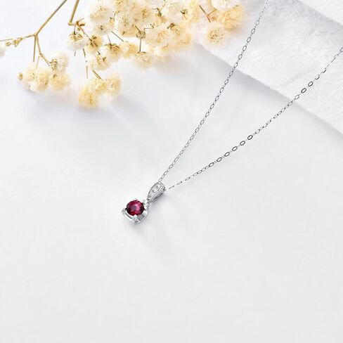 MRENITE الصلبة 14K الذهب الطبيعي جولة روبي/مويسانيتي/أوبال/الأزرق توباز قلادة قلادة الذهب الحقيقي الأحجار الكريمة والمجوهرات هدية للأم النساء in Kuwait