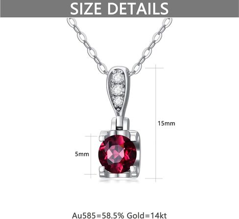 MRENITE الصلبة 14K الذهب الطبيعي جولة روبي/مويسانيتي/أوبال/الأزرق توباز قلادة قلادة الذهب الحقيقي الأحجار الكريمة والمجوهرات هدية للأم النساء in Kuwait