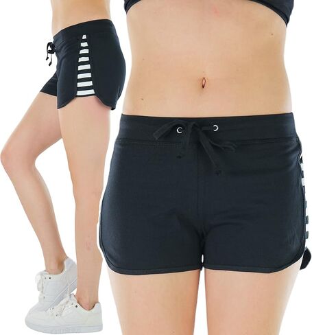 ToBeInStyle Women’s Athletic Chic Drawstring Elastic Waist Yoga Mini Shorts in Kuwait