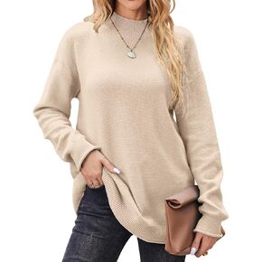 LuckyMore Women's Turtleneck Oversized Batwing Long Sleeve Chunky Knit Tunic Pullover Sweaters