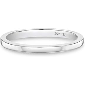 925 Sterling Silver Sizes 1-4 Unisex Shiny Small Plain Finger Rings for Young Girls or Boys - Classic Thin Ring Bands for Kids & Teens - Petite & Elegant Round Jewelries for Children's Daily Accessory in Kuwait