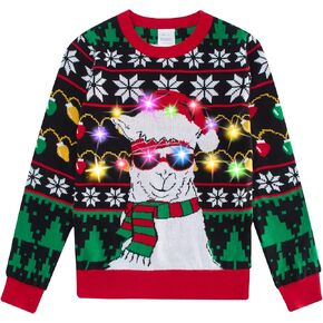 Enlifety 5-14T Kids Ugly Christmas Sweaters Boys LED Light Up Xmas Knitted Pullover in Kuwait