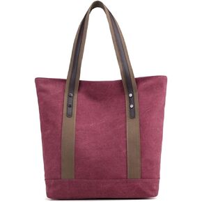 Sunshinejing Women's Canvas Shoulder Bags Retro Casual Handbags Work Bag Tote Purses