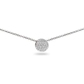 Cubic Zirconia Necklace, Layered Necklaces for Women, Round Pave Circle Necklace, Choker Layering Necklace, Choker Necklace, Dainty Necklace, Choker Necklaces for Women, Gold Necklace for Women in Kuwait