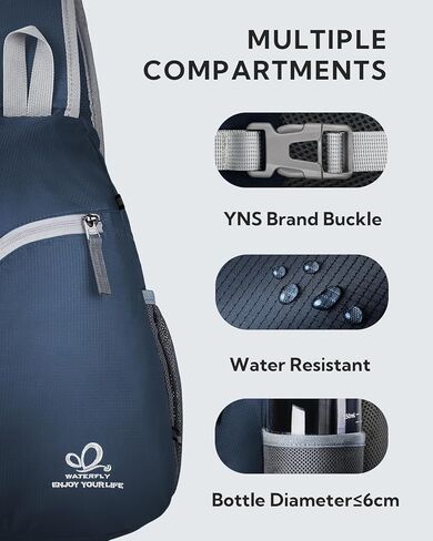 WATERFLY Crossbody Sling Bag Small Water Resistant Backpack Lightweight Shoulder Chest Daypack for Men Women Hiking Travel in Saudi Arabia