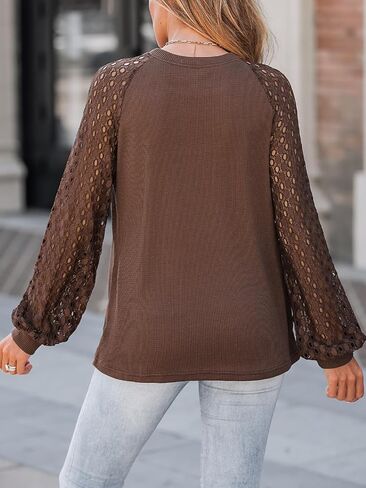CUPSHE Women's Casual Mock Neck Blouse Rib Knit Tops Long Sleeve Shirts with Cutout Details in Kuwait